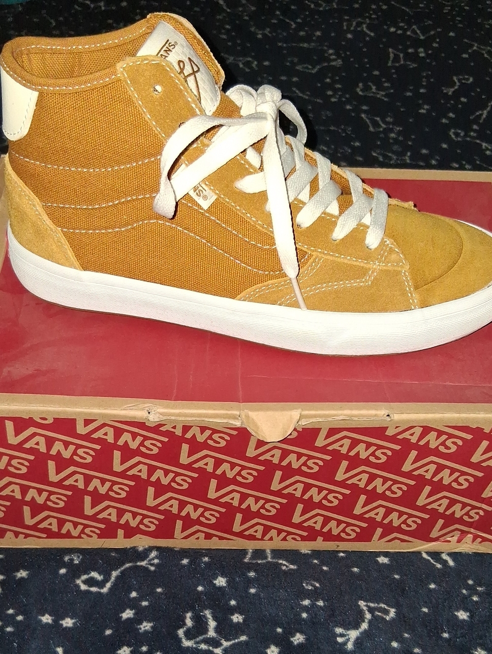 Vans Womens Lizzie Armanto Edition High-Top Sneakers in Mustard